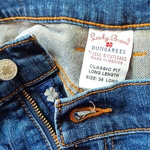 Lucky Brand Jeans. Dungarees by Gene Montesano. Size 36 long. classic fit. Denim